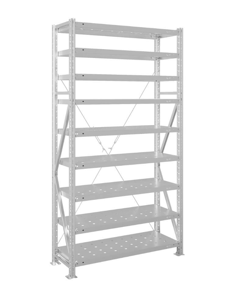 Стеллаж MS U 3000x1500x500 9 полок (200 кг, перф) купить в Новосибирске