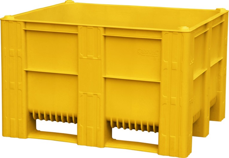 BoxPallet 1200х1000х740 мм сплошной желтый купить в Новосибирске