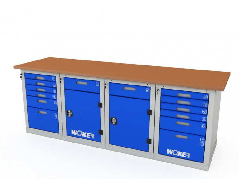 Верстак четырехтумбовый WOKER PRO 46226.2400 купить в Новосибирске Верстак четырехтумбовый WOKER PRO 46226.2400 купить в Новосибирске