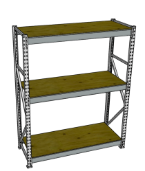 Стеллаж грузовой СГР 3000x2100x500 3 полки (фанера)