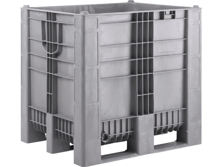 BoxPallet 1200х1000х1140 сплошной, на 3-х полозьях серый купить в Новосибирске