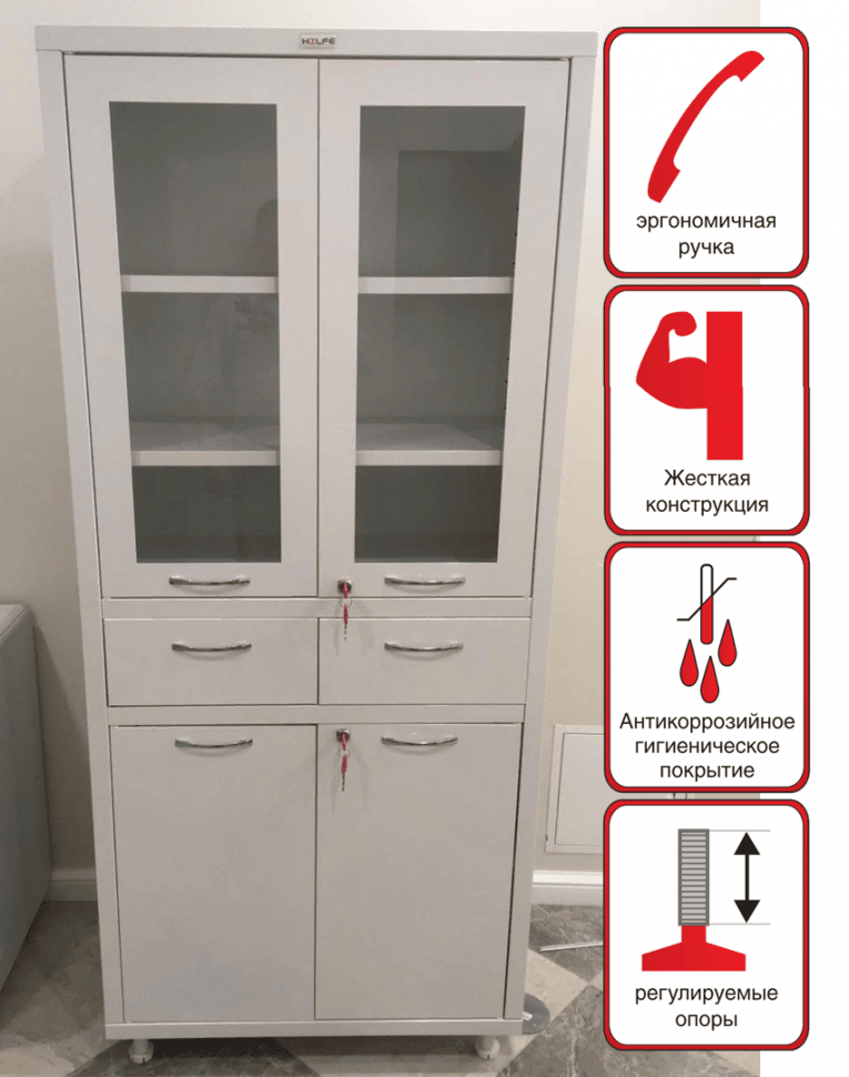 Медицинский шкаф HILFE МД 2 1780 R-1 купить в Новосибирске