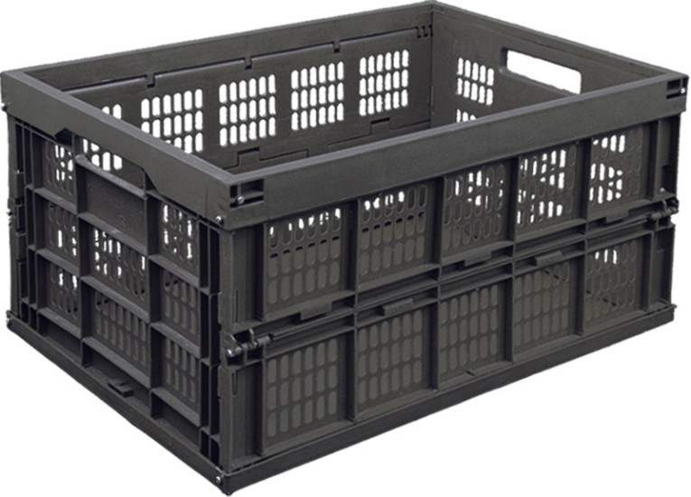 Ящик 535х350х272 складной перфорированный, чёрный купить в Новосибирске