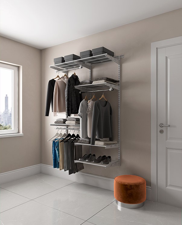 Гардеробная система Практик Home Optima G120 белая купить в Новосибирске Гардеробная система Практик Home Optima G120 белая купить в Новосибирске