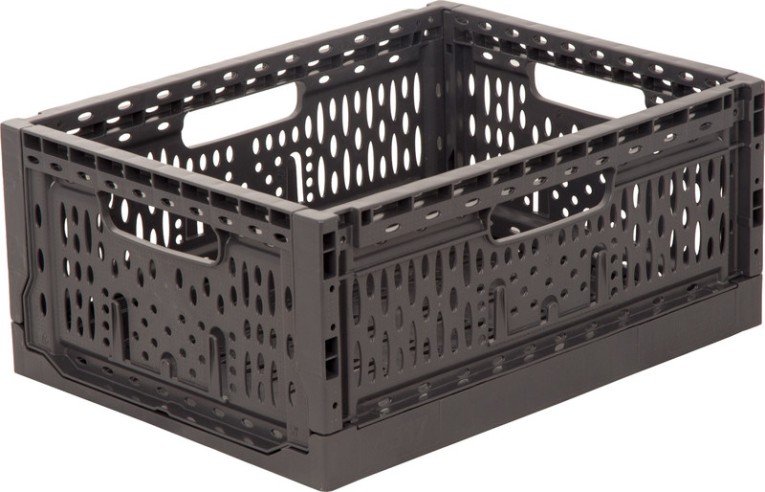 Ящик складной 400х300х170 перфорированный темно-серый купить в Новосибирске