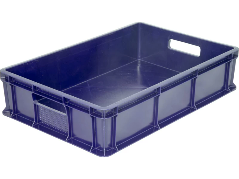 Ящик 600х400х140 мм сплошной с ручками синий купить в Новосибирске Ящик 600х400х140 мм сплошной с ручками синий купить в Новосибирске