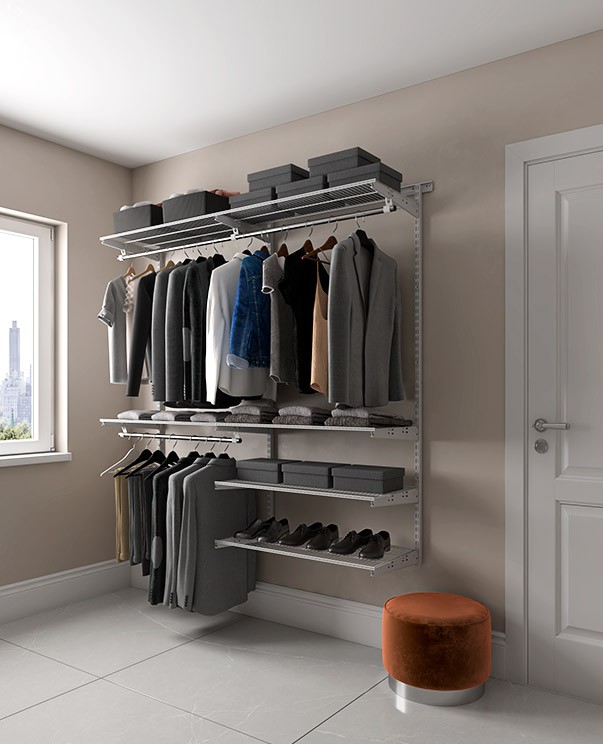 Гардеробная система Практик Home Optima G180 белая купить в Новосибирске Гардеробная система Практик Home Optima G180 белая купить в Новосибирске