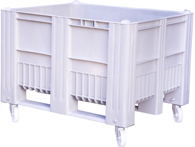 BoxPallet 1200x1000x900 мм сплошной на колесах серый купить в Новосибирске BoxPallet 1200x1000x900 мм сплошной на колесах серый купить в Новосибирске