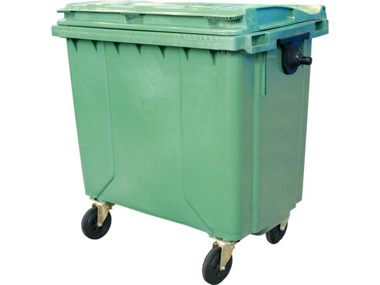 Мусорный контейнер 1 100л. на колёсах, с крышкой цв. зелёный купить в Новосибирске Мусорный контейнер 1 100л. на колёсах, с крышкой цв. зелёный купить в Новосибирске