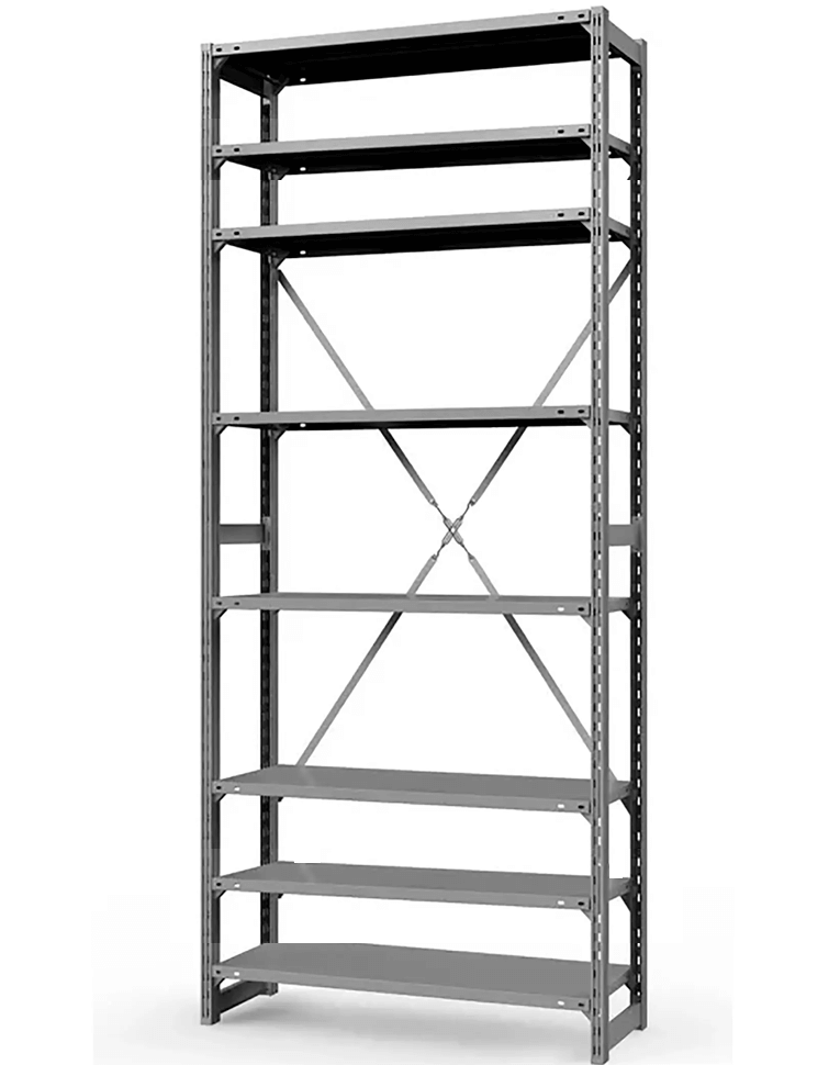 Стеллаж ТСУ 2200x1500x500 8 полок (150 кг, перф) купить в Новосибирске Стеллаж ТСУ 2200x1500x500 8 полок (150 кг, перф) купить в Новосибирске