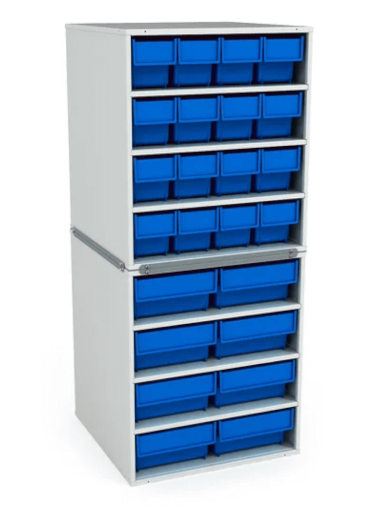 Стационарная кассетница ДиКом (на 2 яруса) с синими ящиками купить в Новосибирске Стационарная кассетница ДиКом (на 2 яруса) с синими ящиками купить в Новосибирске