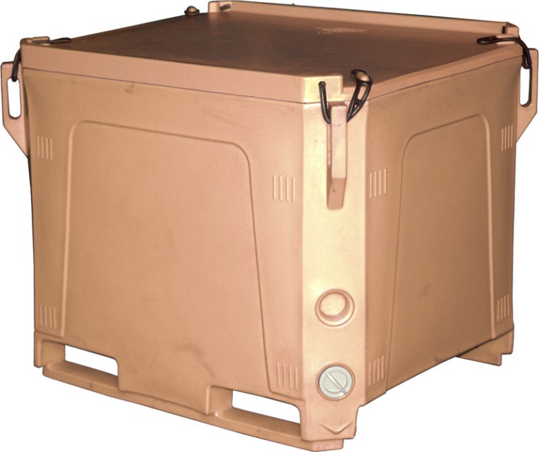 Контейнер 915х715х765 мм бежевый с крышкой купить в Новосибирске