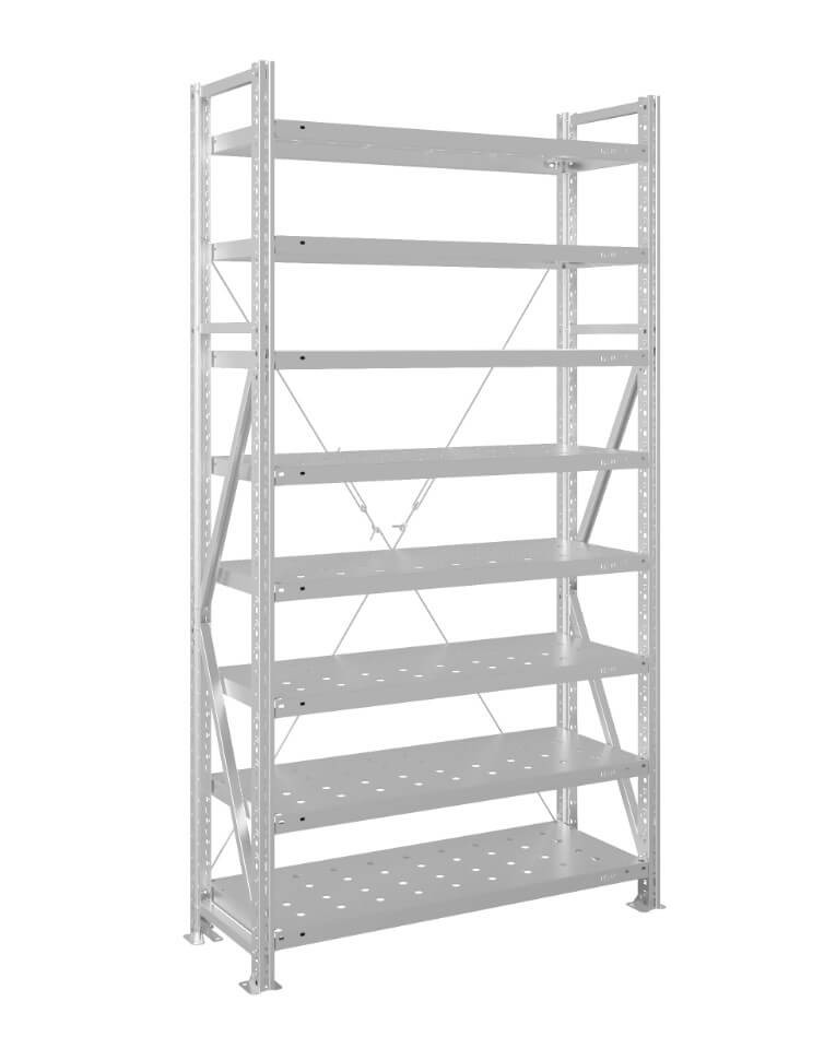 Стеллаж MS U 3000x1200x600 8 полок (400 кг, перф) купить в Новосибирске