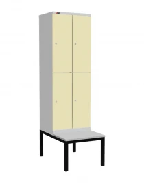 Шкаф-локер ДиКом УНО-322, корпус RAL 7038, двери RAL 1015, с подставкой-скамейкой ДСП Шкаф-локер ДиКом УНО-322, корпус RAL 7038, двери RAL 1015, с подставкой-скамейкой ДСП