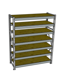 Стеллаж грузовой СГР 2000x1500x400 7 полок (фанера)