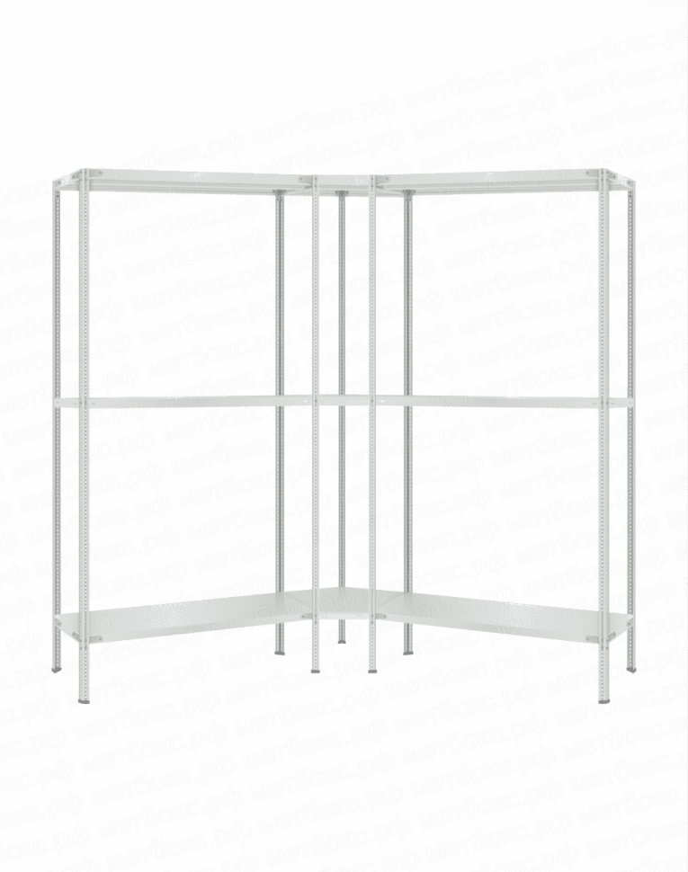 Стеллаж угловой 2000х1600х1600 (3 яруса глубиной 400мм) купить в Новосибирске Стеллаж угловой 2000х1600х1600 (3 яруса глубиной 400мм) купить в Новосибирске