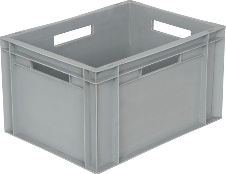 Ящик 400х300х230 сплошной,с ручками,гладкое дно, серый B-4322 купить в Новосибирске