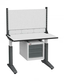Стол монтажный ДиКом СР-100-01, ESD Thermopal, регулировка винтом, экран Э1, с подвесной тумбой