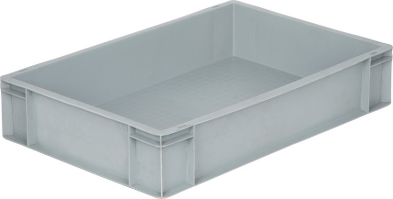 Ящик 600х400х120 сплошной, без ручек, дно с усилением, серый B-4611 купить в Новосибирске