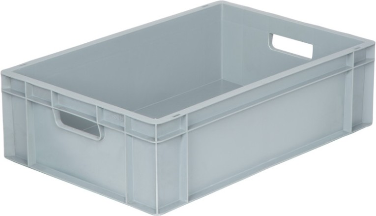 Ящик 600х400х175 сплошной, с ручками, дно с усилением, серый B-4616 купить в Новосибирске Ящик 600х400х175 сплошной, с ручками, дно с усилением, серый B-4616 купить в Новосибирске