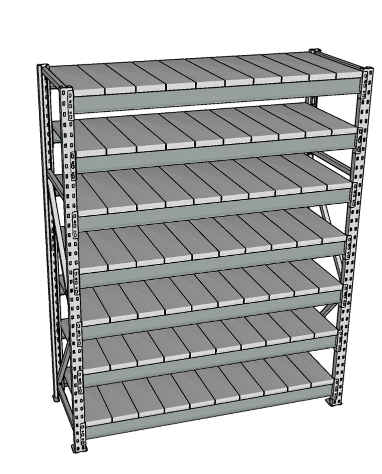 Стеллаж грузовой СГР 3000x2100x400 7 полок (металл) купить в Новосибирске