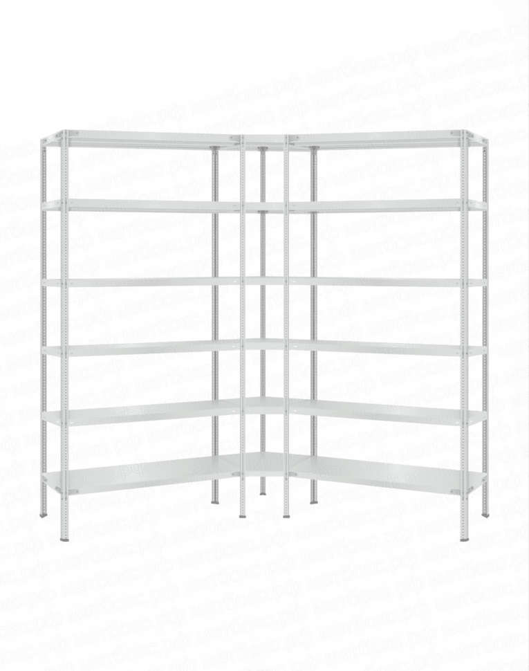 Стеллаж угловой 2000х1700х1700 (6 ярусов глубиной 500мм) купить в Новосибирске Стеллаж угловой 2000х1700х1700 (6 ярусов глубиной 500мм) купить в Новосибирске