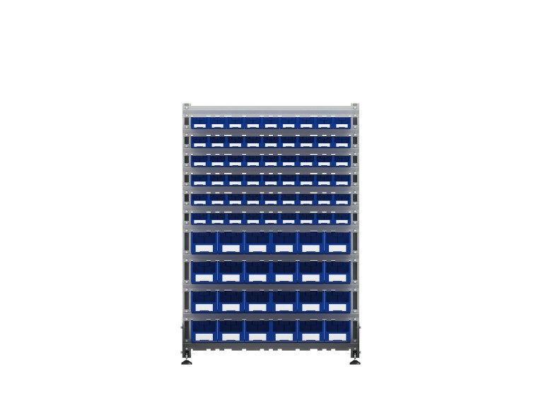 Стеллаж для пластиковых лотков SORTEX двухсторонний 1500x1000x800.04 купить в Новосибирске Стеллаж для пластиковых лотков SORTEX двухсторонний 1500x1000x800.04 купить в Новосибирске