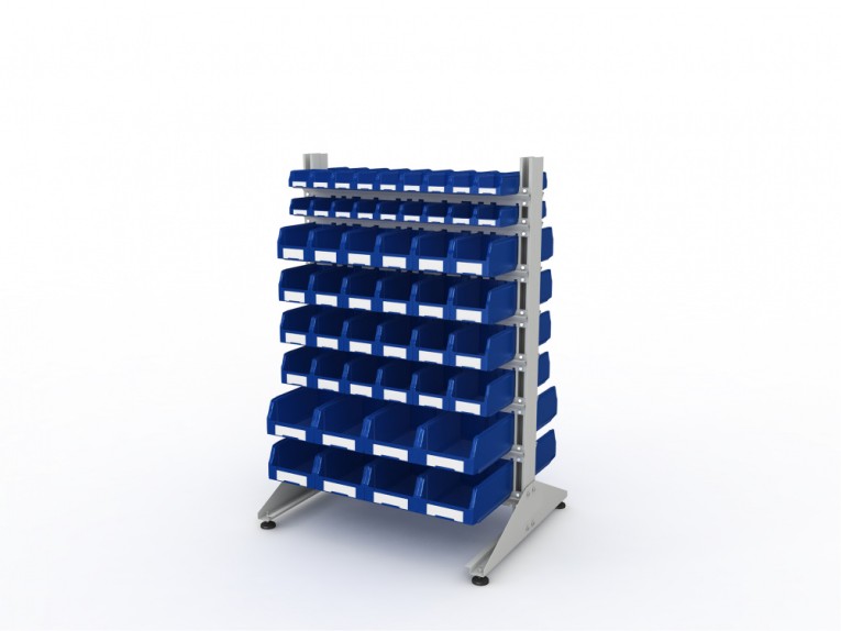 Стеллаж для пластиковых лотков SORTEX двухсторонний 1500x1000x800.06 купить в Новосибирске Стеллаж для пластиковых лотков SORTEX двухсторонний 1500x1000x800.06 купить в Новосибирске