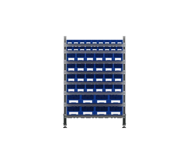 Стеллаж для пластиковых лотков SORTEX двухсторонний 1500x1000x800.06 купить в Новосибирске Стеллаж для пластиковых лотков SORTEX двухсторонний 1500x1000x800.06 купить в Новосибирске