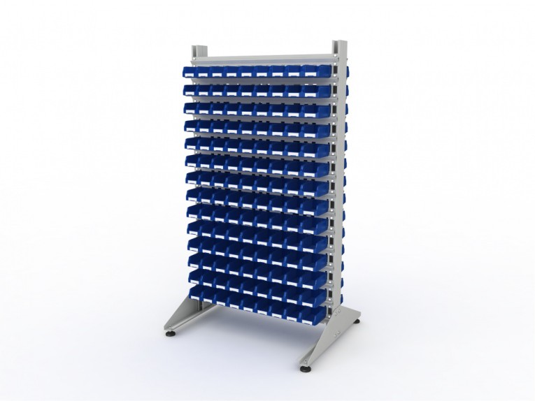 Стеллаж для пластиковых лотков SORTEX двухсторонний 1800x1000x800.01 купить в Новосибирске Стеллаж для пластиковых лотков SORTEX двухсторонний 1800x1000x800.01 купить в Новосибирске
