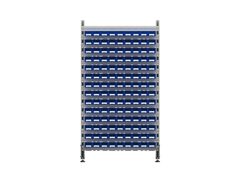 Стеллаж для пластиковых лотков SORTEX двухсторонний 1800x1000x800.01 купить в Новосибирске Стеллаж для пластиковых лотков SORTEX двухсторонний 1800x1000x800.01 купить в Новосибирске