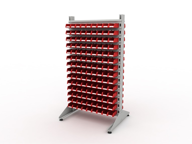 Стеллаж для пластиковых лотков SORTEX двухсторонний 1800x1000x800.01 купить в Новосибирске Стеллаж для пластиковых лотков SORTEX двухсторонний 1800x1000x800.01 купить в Новосибирске