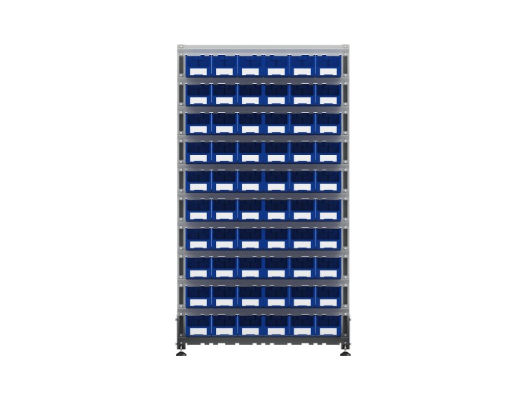 Стеллаж для пластиковых лотков SORTEX двухсторонний 1800x1000x800.02 купить в Новосибирске Стеллаж для пластиковых лотков SORTEX двухсторонний 1800x1000x800.02 купить в Новосибирске