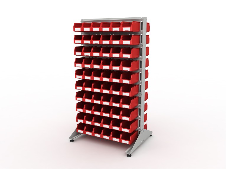 Стеллаж для пластиковых лотков SORTEX двухсторонний 1800x1000x800.02 купить в Новосибирске Стеллаж для пластиковых лотков SORTEX двухсторонний 1800x1000x800.02 купить в Новосибирске