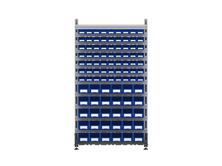 Стеллаж для пластиковых лотков SORTEX двухсторонний 1800x1000x800.04 купить в Новосибирске Стеллаж для пластиковых лотков SORTEX двухсторонний 1800x1000x800.04 купить в Новосибирске