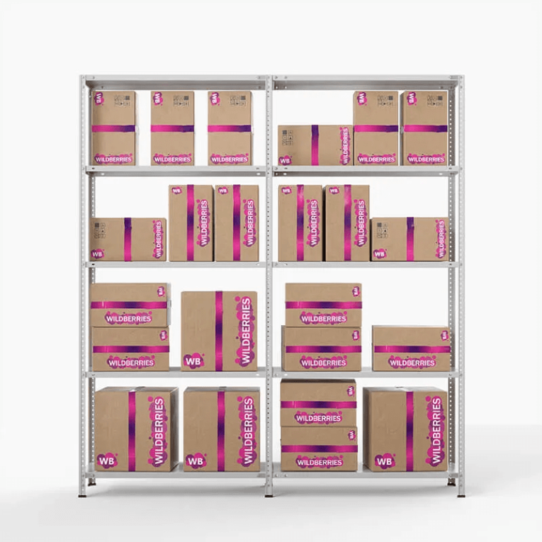 Стеллаж ПВЗ Wildberries 2000х2000х400 5 полок купить в Новосибирске Стеллаж ПВЗ Wildberries 2000х2000х400 5 полок купить в Новосибирске