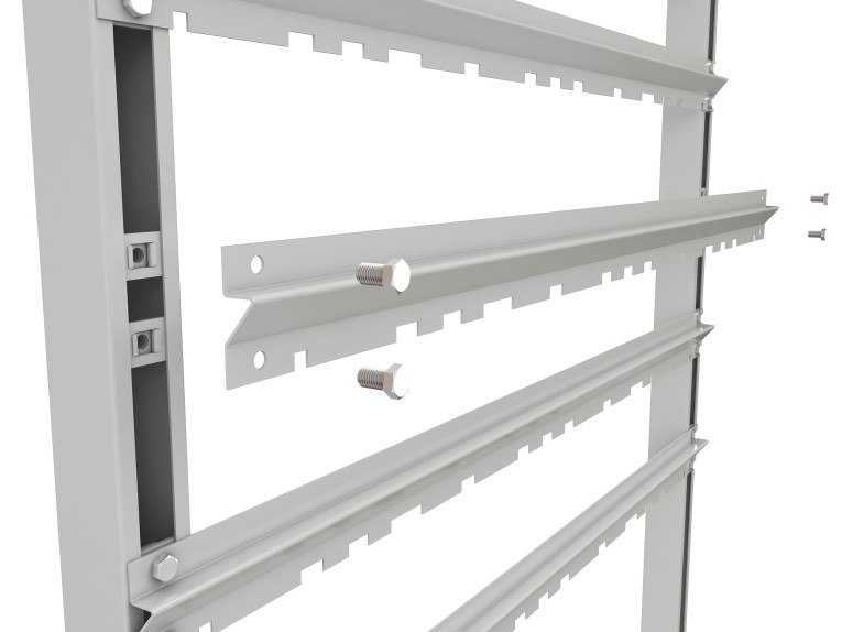 Стеллаж для пластиковых лотков SORTEX двухсторонний 1800x1000x800.06 купить в Новосибирске Стеллаж для пластиковых лотков SORTEX двухсторонний 1800x1000x800.06 купить в Новосибирске