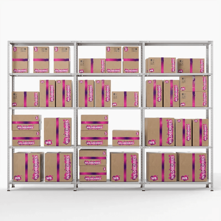 Стеллаж ПВЗ Wildberries 2000х3000х400 5 полок купить в Новосибирске Стеллаж ПВЗ Wildberries 2000х3000х400 5 полок купить в Новосибирске