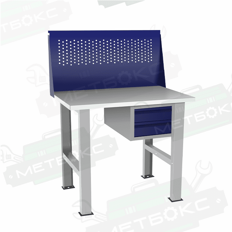 Верстак бестумбовый с подвесным ящиком ВП-Э с экраном купить в Новосибирске Верстак бестумбовый с подвесным ящиком ВП-Э с экраном купить в Новосибирске