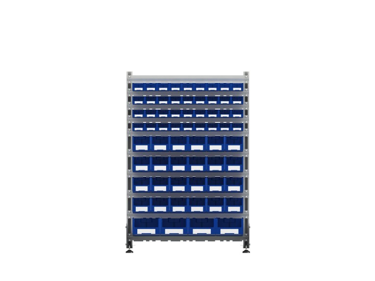 Стеллаж для пластиковых лотков SORTEX односторонний 1500x1000x450.05 купить в Новосибирске Стеллаж для пластиковых лотков SORTEX односторонний 1500x1000x450.05 купить в Новосибирске