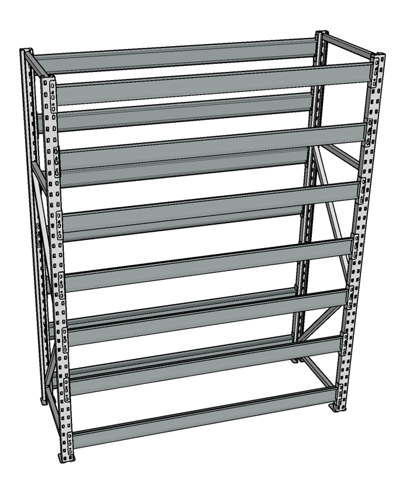 Стеллаж грузовой СГР 2000x1200x1000 7 полок (без настила) купить в Новосибирске Стеллаж грузовой СГР 2000x1200x1000 7 полок (без настила) купить в Новосибирске
