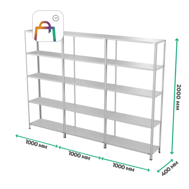 Стеллаж ПВЗ Сбер 2000х3000х400 5 полок купить в Новосибирске Стеллаж ПВЗ Сбер 2000х3000х400 5 полок купить в Новосибирске