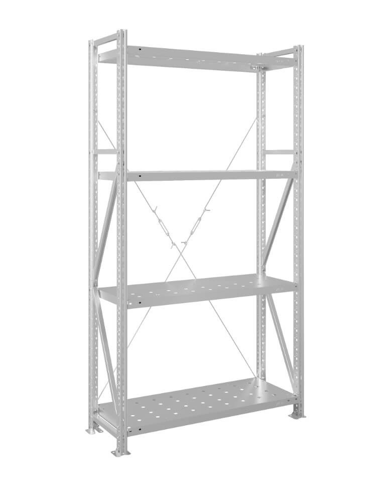 Стеллаж MS U 3000x1500x800 4 полки (300 кг, перф) купить в Новосибирске