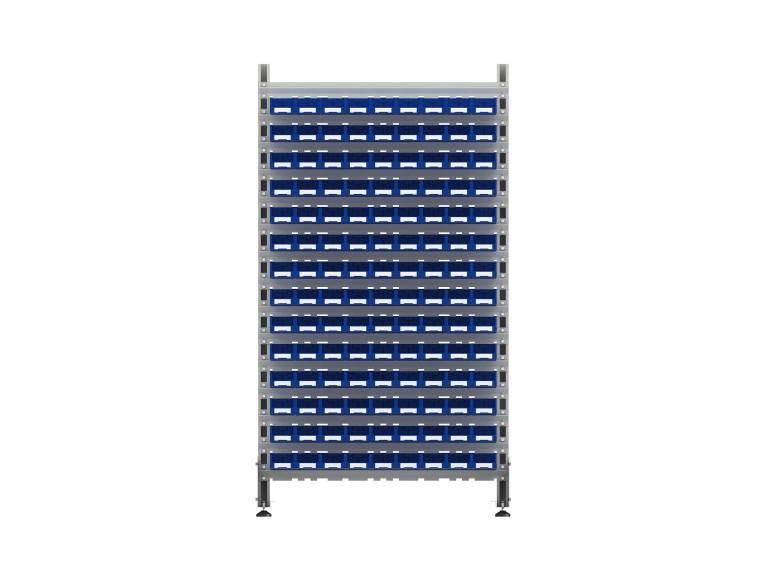Стеллаж для пластиковых лотков SORTEX односторонний 1800x1000x450.01 купить в Новосибирске Стеллаж для пластиковых лотков SORTEX односторонний 1800x1000x450.01 купить в Новосибирске