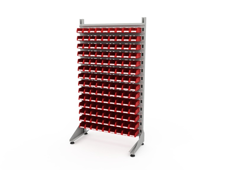 Стеллаж для пластиковых лотков SORTEX односторонний 1800x1000x450.01 купить в Новосибирске Стеллаж для пластиковых лотков SORTEX односторонний 1800x1000x450.01 купить в Новосибирске