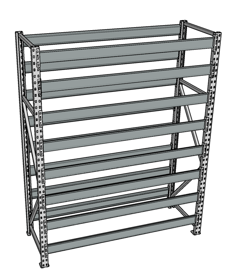 Стеллаж грузовой СГР 2500x1500x600 8 полок (без настила) купить в Новосибирске Стеллаж грузовой СГР 2500x1500x600 8 полок (без настила) купить в Новосибирске