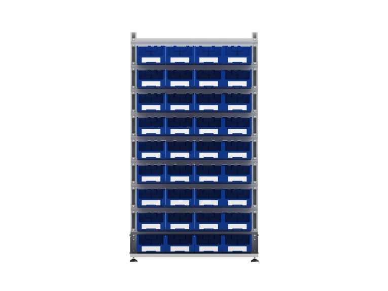 Стеллаж для пластиковых лотков SORTEX односторонний 1800x1000x450.03 купить в Новосибирске Стеллаж для пластиковых лотков SORTEX односторонний 1800x1000x450.03 купить в Новосибирске