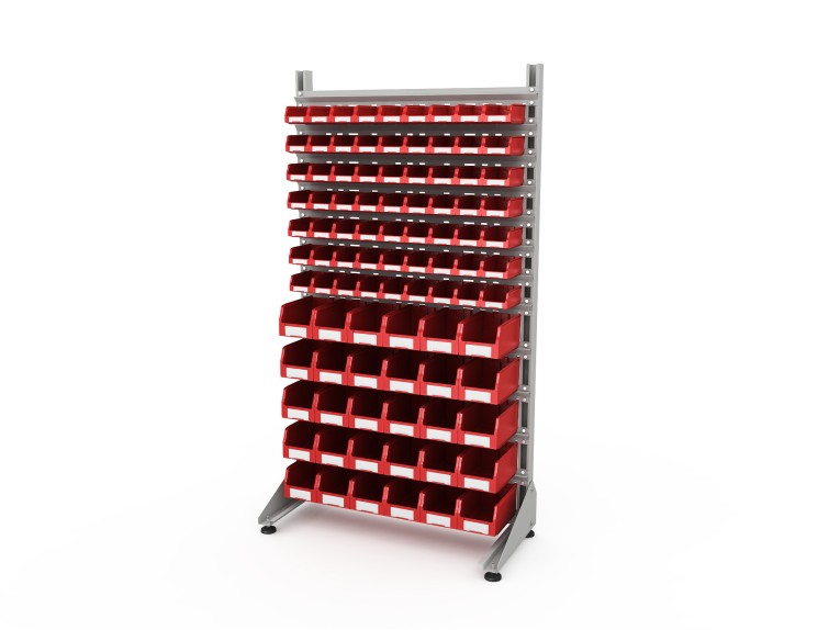 Стеллаж для пластиковых лотков SORTEX односторонний 1800x1000x450.04 купить в Новосибирске Стеллаж для пластиковых лотков SORTEX односторонний 1800x1000x450.04 купить в Новосибирске