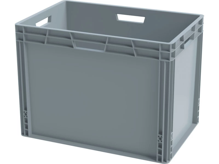 Ящик 600х400х440 cплошной, усиленное дно, цв. серый купить в Новосибирске Ящик 600х400х440 cплошной, усиленное дно, цв. серый купить в Новосибирске