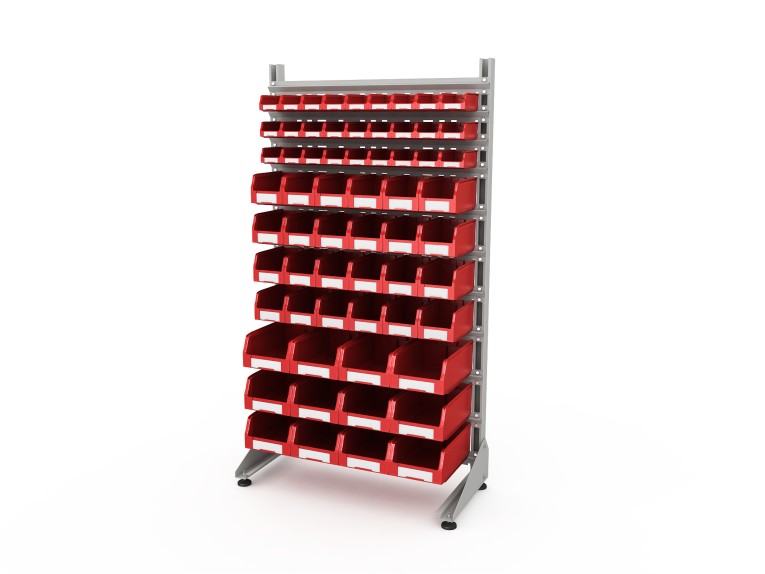 Стеллаж для пластиковых лотков SORTEX односторонний 1800x1000x450.05 купить в Новосибирске Стеллаж для пластиковых лотков SORTEX односторонний 1800x1000x450.05 купить в Новосибирске